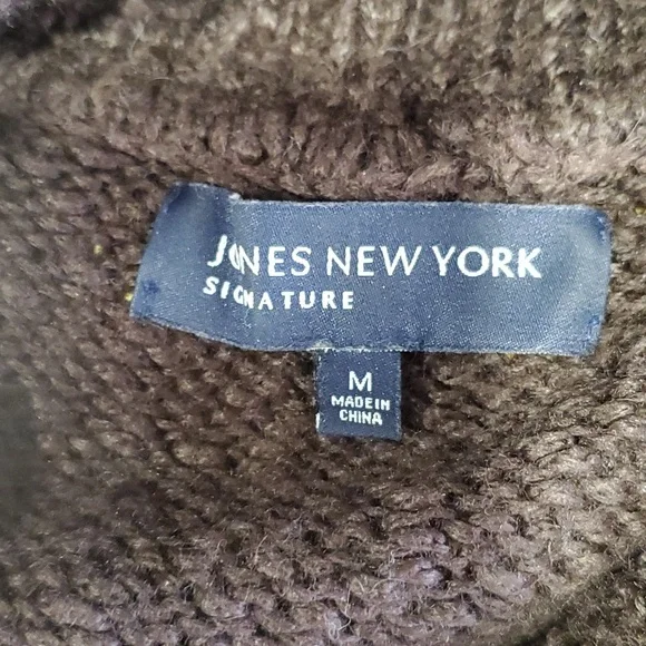 Jones ny women''s brown cowl neck  sweater size M - Picture 9 of 14